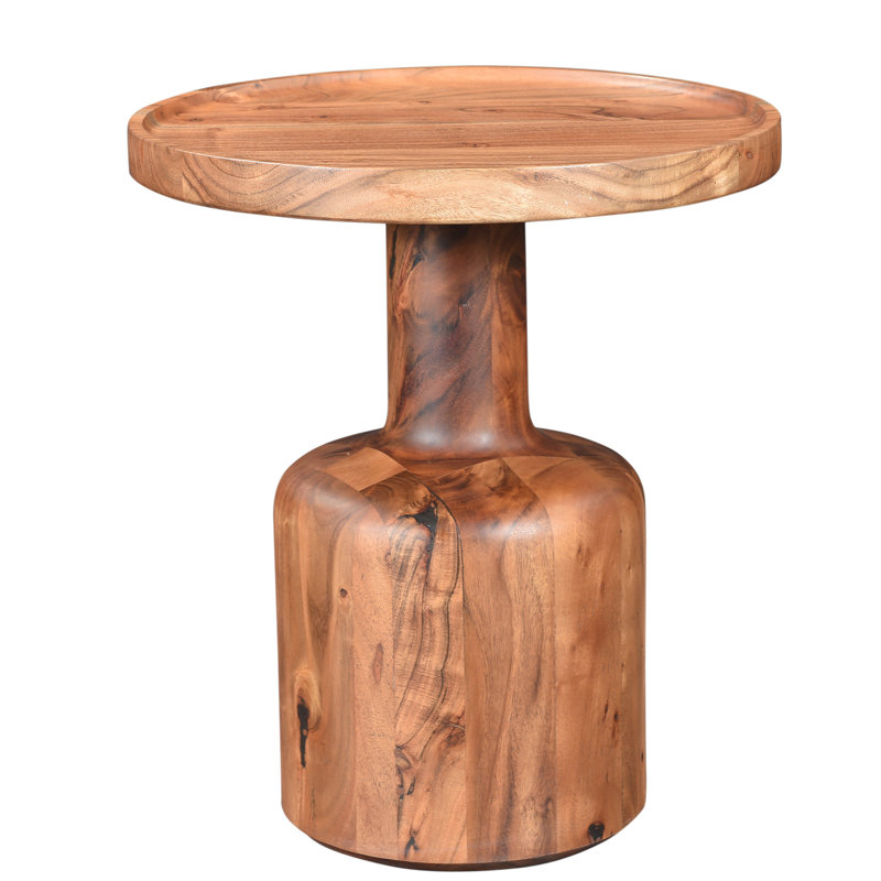 solid wood drum end table